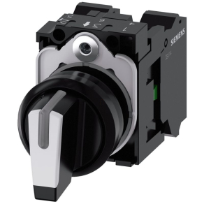   Siemens 3SU1100-2BL60-3NA0 komplett kapcsoló, 3 állású, fehér, 2NO, rugós Sirius