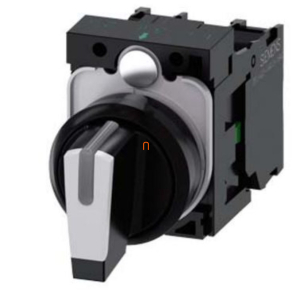   Siemens 3SU1100-2BM60-1NA0 komplett kapcsoló, 3 állású, fehér, visszaálló, 2NO, csavaros Sirius