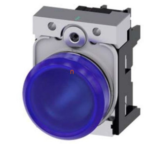   Siemens 3SU1152-6AA50-1AA0 komplett jelzőlámpa, kék, 24VAC/DC, fém, csavaros Sirius