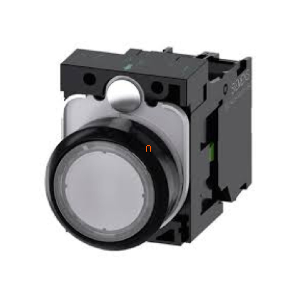 Siemens 3SU1152-6AA60-1AA0 komplett jelzőlámpa, fehér, 24VAC/DC, fém, csavaros Sirius