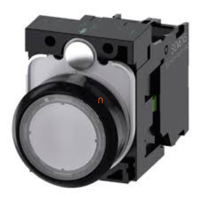   Siemens 3SU1152-6AA60-1AA0 komplett jelzőlámpa, fehér, 24VAC/DC, fém, csavaros Sirius