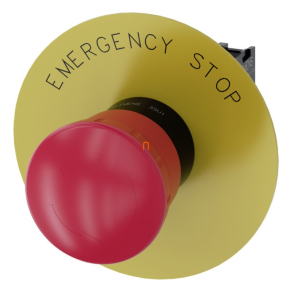   Siemens 3SU1100-1HB20-1CG0 komplett vésznyomógomb, 40mm, 1NC, címkével (EMERGENCY STOP), reteszoldás forgatással