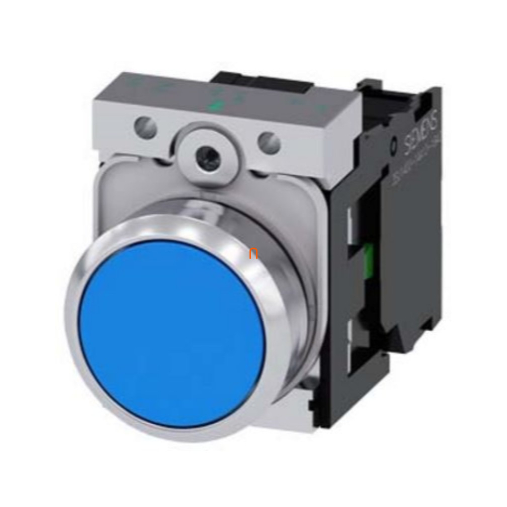Siemens 3SU1150-0AB50-1BA0 komplett nyomógomb, kék, 1NO, fém, csavaros Sirius