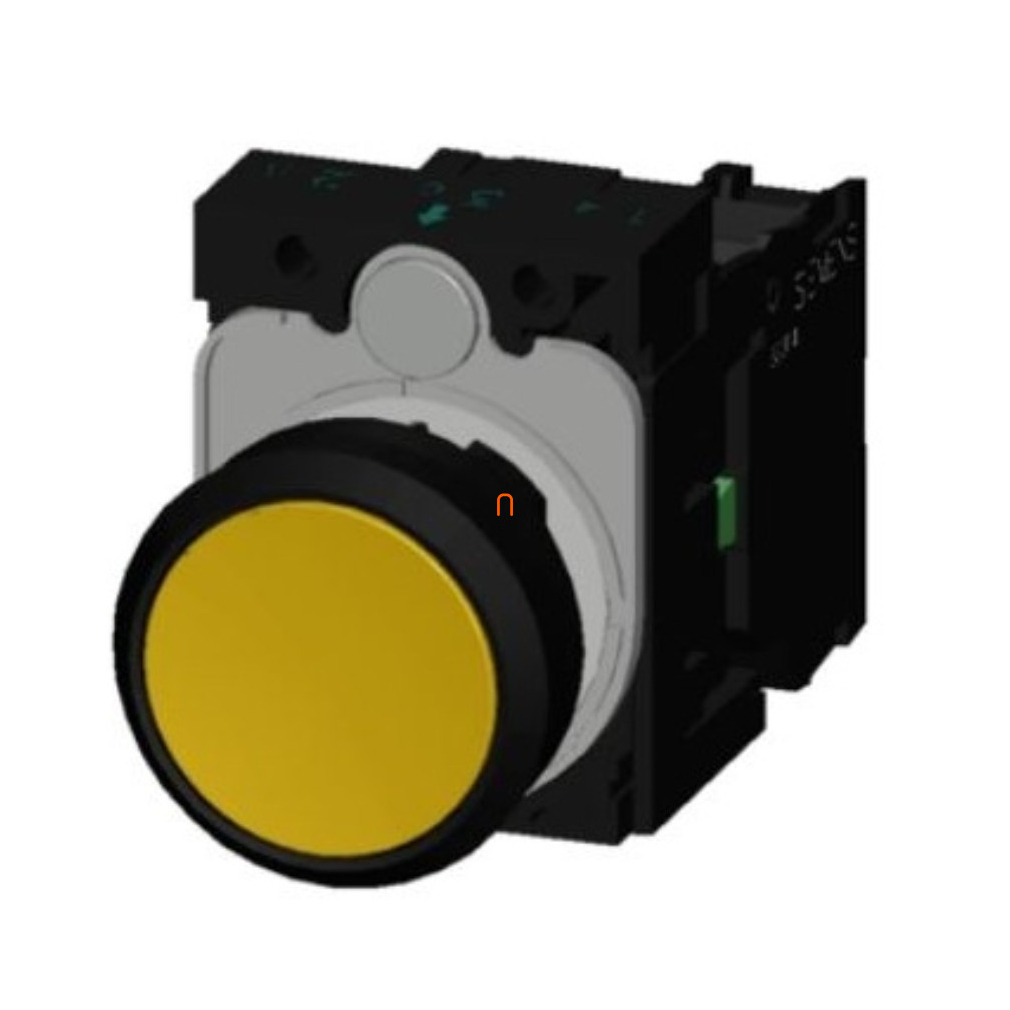 Siemens 3SU1100-0AB30-1BA0 komplett nyomógomb, sárga, 1NO, csavaros Sirius