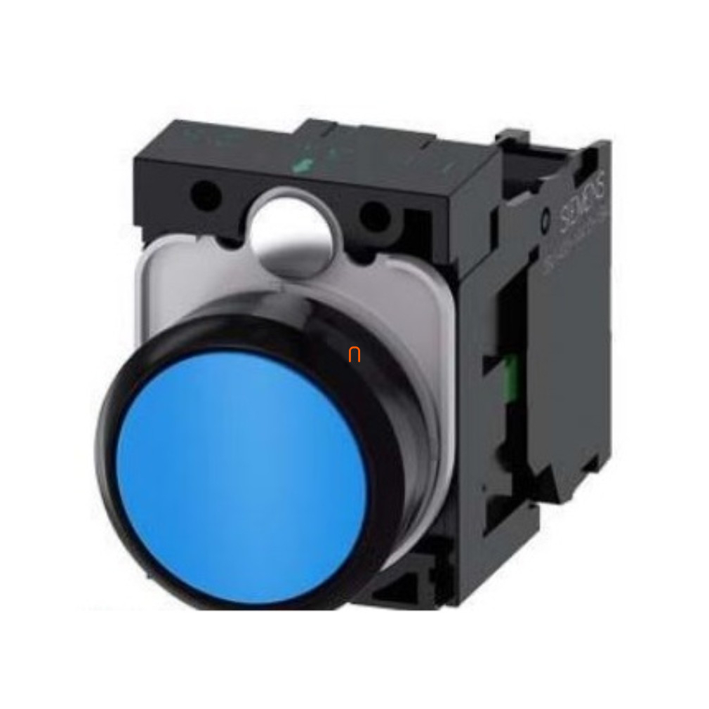 Siemens 3SU1100-0AB50-1BA0 komplett nyomógomb, kék, 1NO, csavaros Sirius