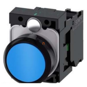   Siemens 3SU1100-0AB50-1BA0 komplett nyomógomb, kék, 1NO, csavaros Sirius