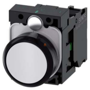   Siemens 3SU1100-0AB60-1BA0 komplett nyomógomb, fehér, 1NO, csavaros Sirius