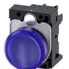   Siemens 3SU1106-6AA50-1AA0 komplett jelzőlámpa, kék, 230VAC, csavaros Sirius
