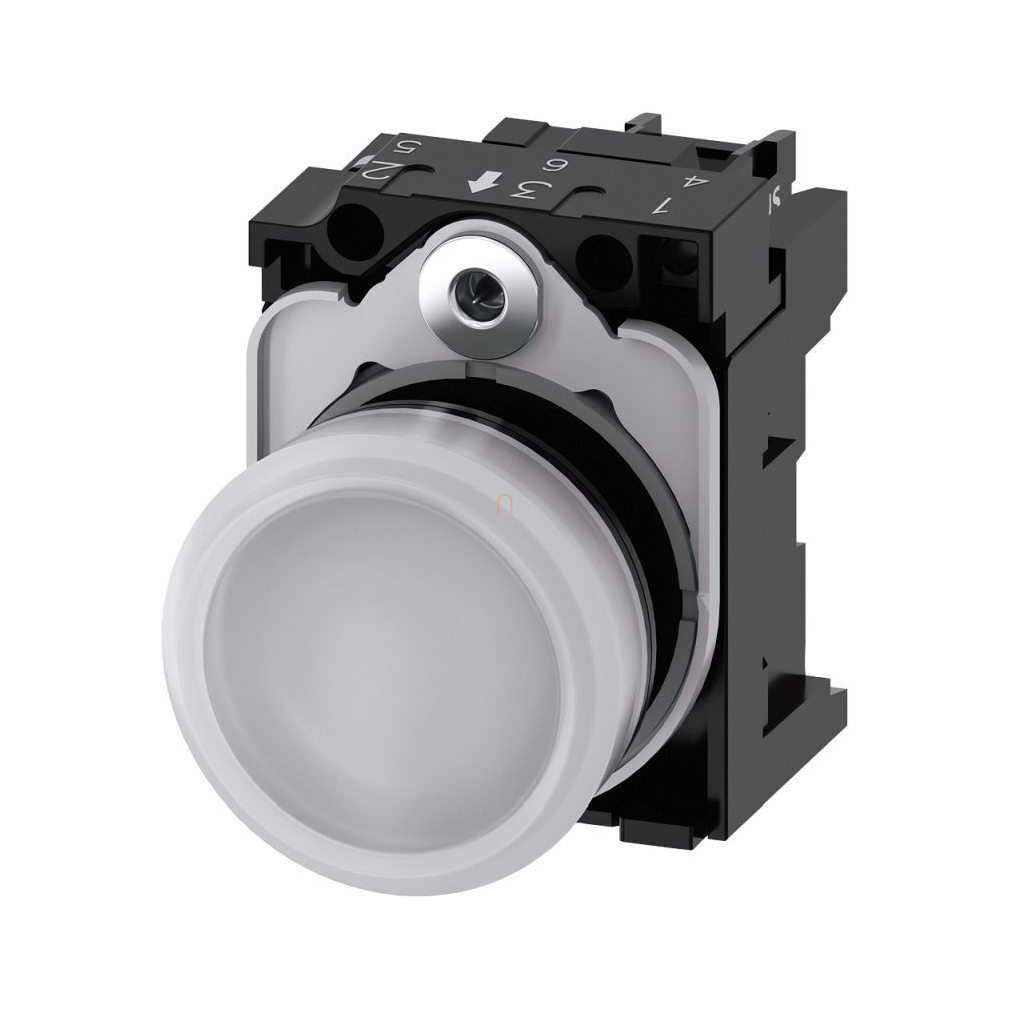 Siemens 3SU1106-6AA60-1AA0 komplett jelzőlámpa, fehér, 230VAC, csavaros Sirius