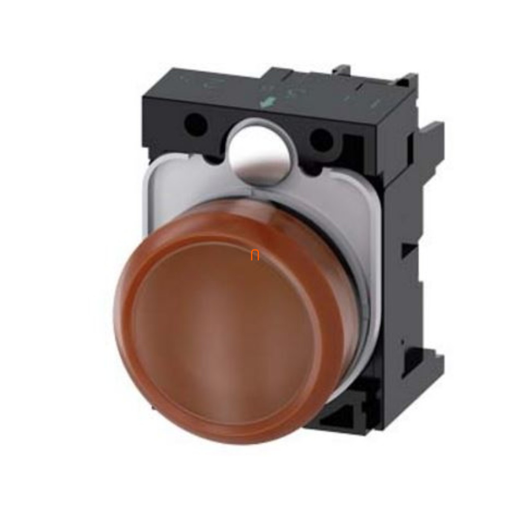 Siemens 3SU1106-6AA00-1AA0 komplett jelzőlámpa, narancs, 230VAC, csavaros Sirius