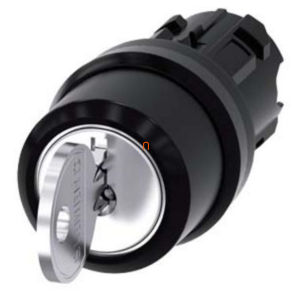   Siemens 3SU1000-4BL01-0AA0 kulcsos kapcsolófej, 3 állású, RONIS SB30, kulcs O állásban kivehető Sirius