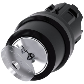   Siemens 3SU1000-4CF01-0AA0 kulcsos kapcsolófej, 2 állású, RONIS 455, kulcs O állásban kivehető Sirius