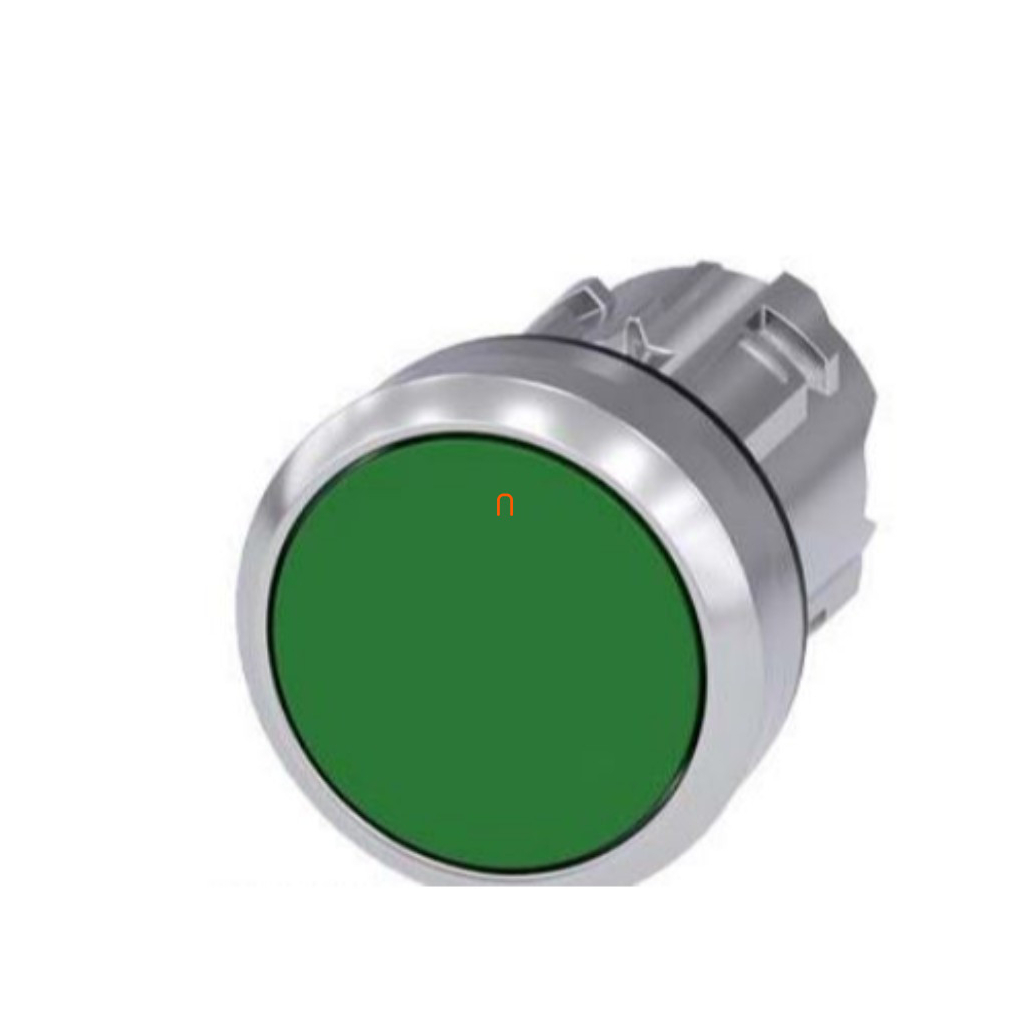 Siemens 3SU1050-0AB40-0AA0 nyomógombfej, zöld, fém Sirius