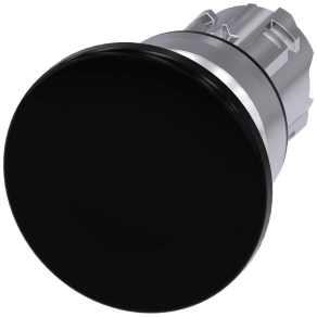   Siemens 3SU1050-1BD10-0AA0 nyomógombfej, 40mm-es gomba, fekete, fém Sirius