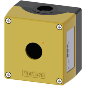   Siemens 3SU1801-0AA00-0AA2 nyomógomb tokozat, üres, 1 lyukú, középpontos furattal, sárga Sirius