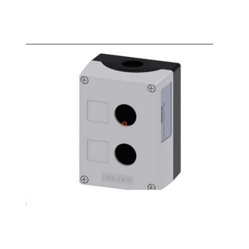 Siemens 3SU1802-0AA00-0AB1 nyomógomb tokozat, műanyag, 2 lyukú, szürke Sirius
