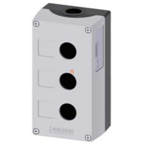   Siemens 3SU1803-0AA00-0AB1 nyomógomb tokozat, műanyag, 3 lyukú, szürke Sirius