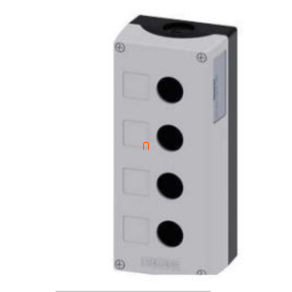   Siemens 3SU1804-0AA00-0AB1 nyomógomb tokozat, műanyag, 4 lyukú, szürke Sirius