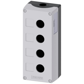   Siemens 3SU1854-0AA00-0AB1 nyomógomb tokozat, fém, 4 lyukú, szürke Sirius