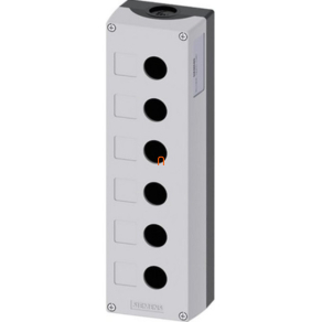   Siemens 3SU1806-0AA00-0AB1 nyomógomb tokozat, műanyag, 6 lyukú, szürke Sirius