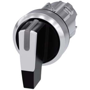   Siemens 3SU1052-2CM60-0AA0 világító kapcsoló fej, 3 állású, visszaálló, fehér, hosszú karral, fém Sirius