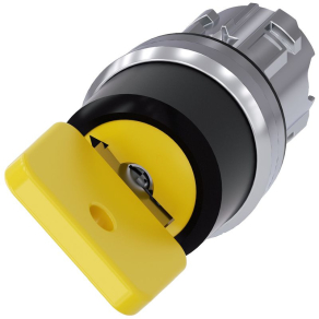   Siemens 3SU1050-4JC01-0AA0 kulcsos kapcsolófej, 2 állású, visszaálló, fém, O.M.R. 73033, sárga
