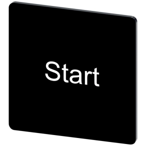   Siemens 3SU1900-0AE16-0DT0 címke 27 x 27 mm, fekete/fehér, fehér Start felirat, bepattintható vagy felragasztható