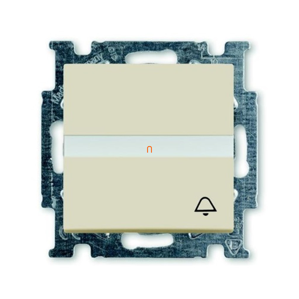 Basic55 2026 UCN/KL-92-507 Egypólusú csengőjeles nyomó (N101 CSJ) feliratozható keret nélkül, krém 2CKA001413A1087 ABB