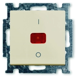   Basic55 1020/2 UCK-92-507 Kétpólusú kapcsoló (102) jelzőfényes keret nélkül, krém 2CKA001020A0090 ABB