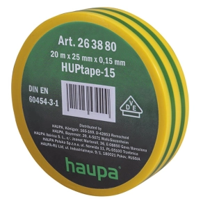   Szigetelő szalag professzionális célokra HUPtape15  25x20m zöld-sárga 263880