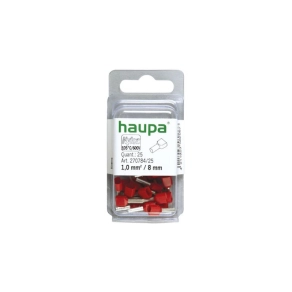   Haupa érvéghüvely iker 2* 1,0/ 8 piros SmallPack (25db/bliszter) 2707