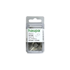   Haupa érvéghüvely iker 2* 4,0/12 szürke 270796/10 SmallPack (10db/bli