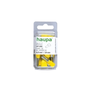   Haupa érvéghüvely iker 2* 6,0/14 sárga 270797/10 SmallPack (10db/blis