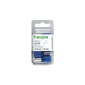   Haupa érvéghüvely iker 2*16/16 kék 270799/5 SmallPack (5db/bliszter)