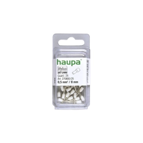   Haupa érvéghüvely szigetelt 0,5/ 8 fehér 270800/25 SmallPack (25db/bl