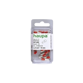   Haupa érvéghüvely szigetelt 1,0/ 8 piros 270804/25 SmallPack (25db/bl