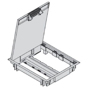  Padlódoboz fedél, 20 modul, 5mm-es fedéllel, szürke beépítési méret 247x291mm, 2db GB4 M4/45 és 2db GB4 M6/45 kehely kell hozzá KD3 E4SR5 7011