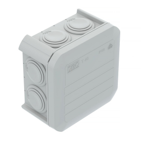   Obo kábel-leágazódoboz bevezetőnyílásokkal, világosszürke 90x90x52 2007045