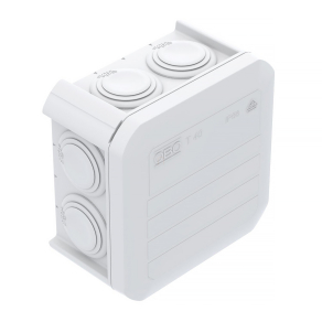   Obo kábel-leágazódoboz bevezetőnyílásokkal, hófehér 90x90x52 2007517