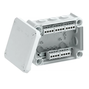   Obo leágazódoboz kapocsléccel + bevezetésekkel 150x116x67, világos szürke 2007436