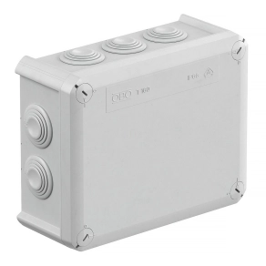   Obo leágazódoboz bevezetőnyílások: 10xM32 190x150x77, világos szürke 2007097