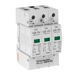   Obo SurgeController túlfeszültség védő V20 hárompólusú, napelemes rendszere 600V DC 5094605