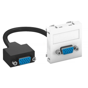   Obo modul 45 VGA csatlakozó aljz. kábellel hüvely-hüvely 45x45mm, hófehér 6104658