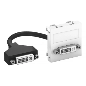   Obo modul 45 DVI csatlakozó aljz. kábellel hüvely-hüvely 45x45mm, hófehér 6104754