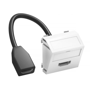   Obo modul 45 HDMI csatlakozó aljz. kábellel hüvely-hüvely 45x45mm, hófehér 6104838