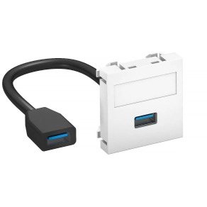   Obo modul45 USB 3.0 A-A csatlakozó aljz. kábellel hüvely-hüvely 45x45mm, hófehér 6104922