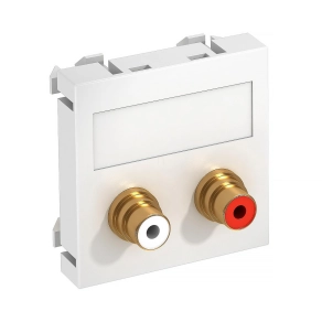   Obo modul 45 RCA csatlakozóaljzat kettes hüvely-hüvely 45x45mm, hófehér 6105066