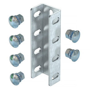   Obo U-oszlop összekötő félgömbfejű csavarokkal együtt, cink 190x61 6018378