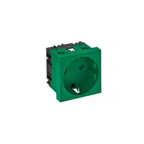   Obo csatlakozóaljzat 0°, egyes védőérintkezős 250V, 10/16A, zöld 6120012