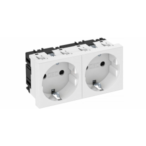   Obo védőérintkezős Csatlakozóaljzat 0°, kettes, hófehér 250V, 10/16A 6120022